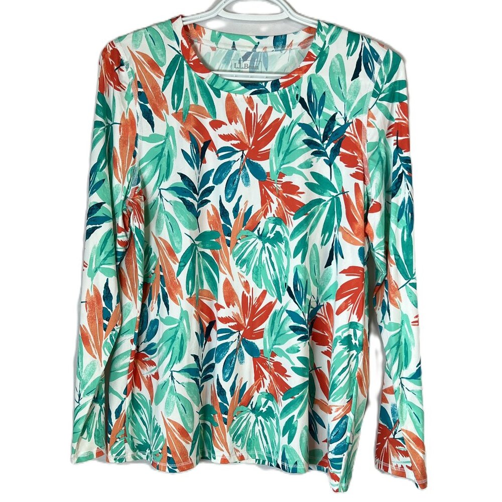 L.L.Bean UV50+ Vibrant Leaf Top Quality Meets Style  M Performance Top Vacation